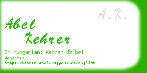 abel kehrer business card